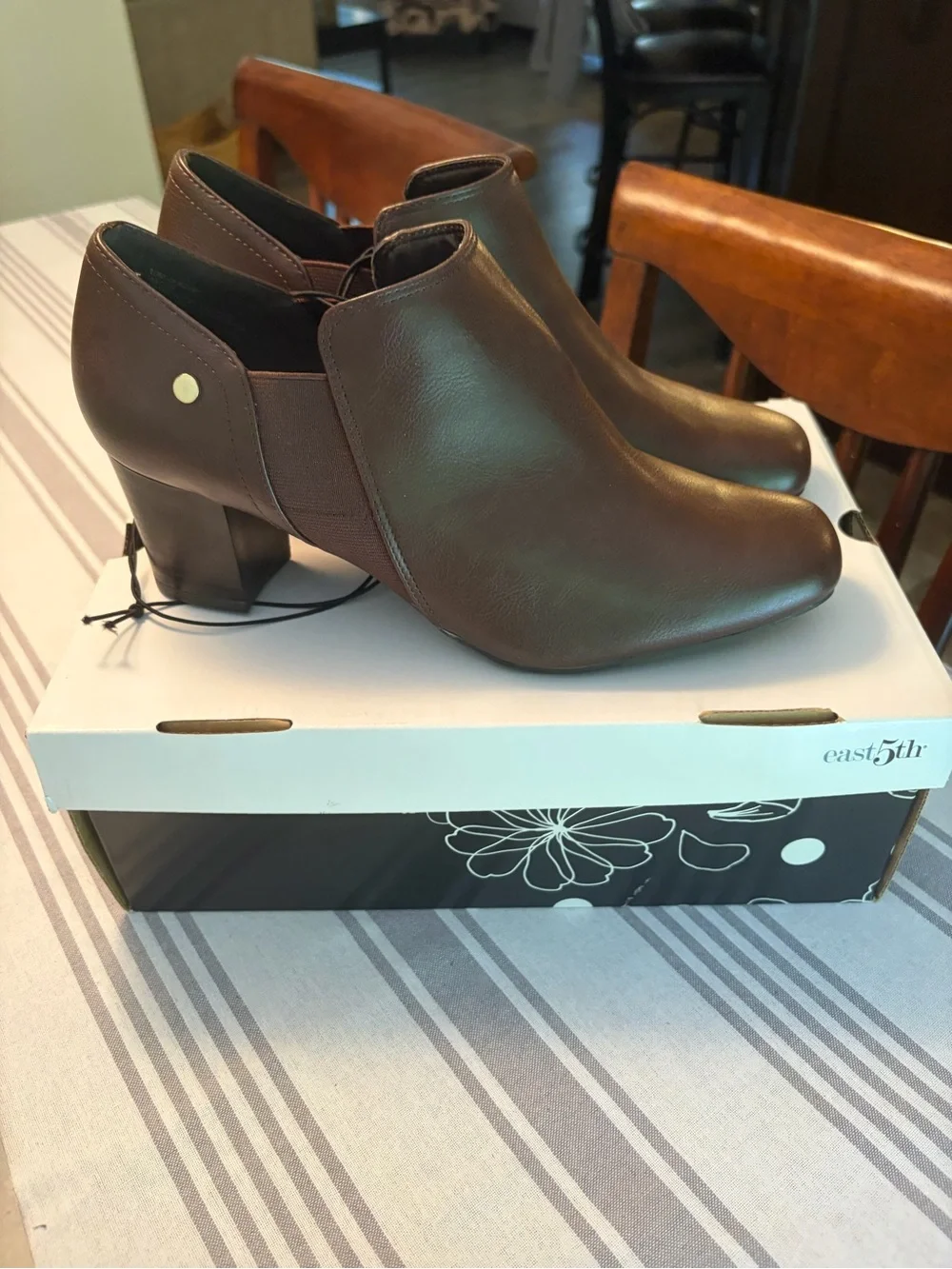 east5th Chocolate Brown Slip-On Ankle Shoes